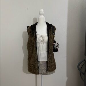 Brown fur vest